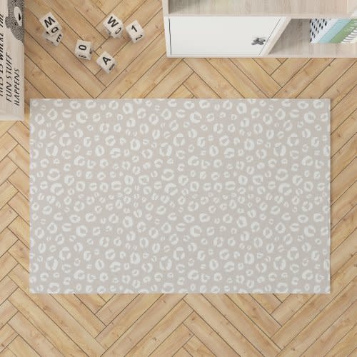 3' x 5' Leopard Taupe Water-Resistant Indoor Play Mat