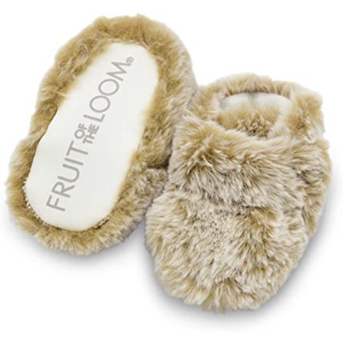 Fruit of the Loom Cozy Thermal Wrap Booties with Non-Skids for Baby Girls, Boys, Unisex