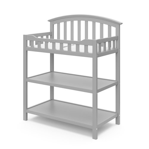 Free Shipping! Graco Infant Wood Changing Table with Changing Pad, Pebble Gray