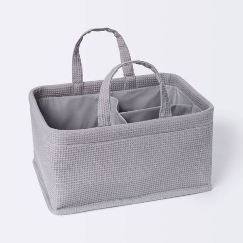 Waffle Weave Rectangular Diaper Caddy With Handles - Cloud Island™ Pink