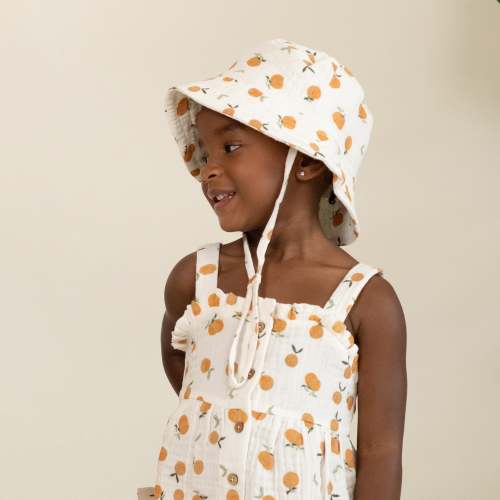 Organic Bucket Sun Hat - Mandarin
