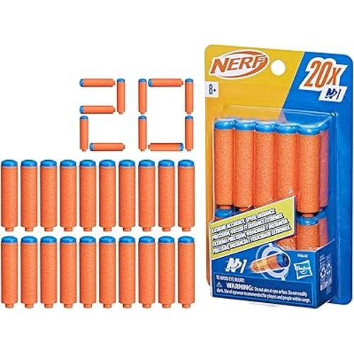 Nerf N Series N1 Darts, Includes 20 Refill Darts, Compatible Only with Nerf N Series Blasters, Outdoor Games, Ages 8+