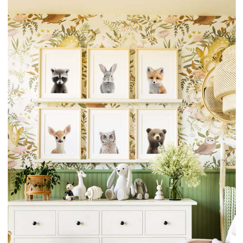 Woodland Animals Set of 6 Nursery Art Prints