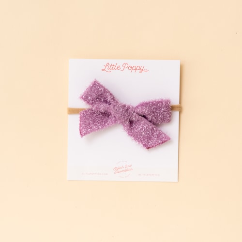 Purple Shimmer Ribbon Headband Bow