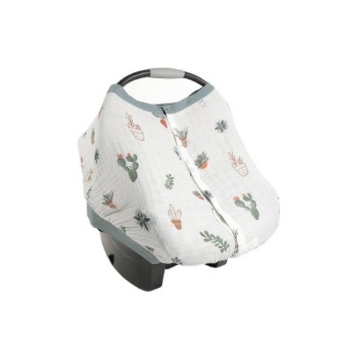 Little Unicorn Cotton Muslin Car Seat Canopy, Color: Prickle Pots