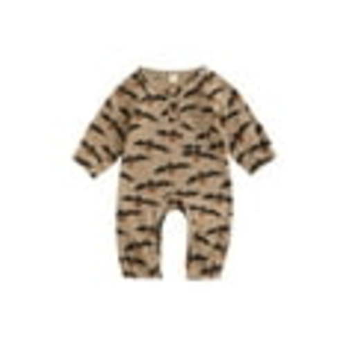 Wassery Baby Boys Girls Jumpsuits Infant Halloween Clothes Long Sleeve Crew Neck Pumpkin Bat Print Fall Romper Newborn Bodysuit Playsuit 0-18M