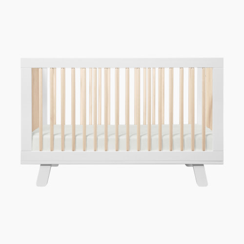 babyletto Hudson 3-in-1 Convertible Crib with Toddler Bed Conversion Kit - White/Washed Natural