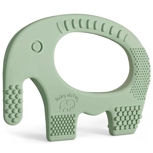 Teethers for Babies 6-12 Months - Baby Elefun 5x Pain Relief Toddler Teether. No More Ouch for Mom Anti Bite Trainer. Nurtures Grasping, Passing, Hand Eye Coordination. Silicone Baby Teething Toy Ring