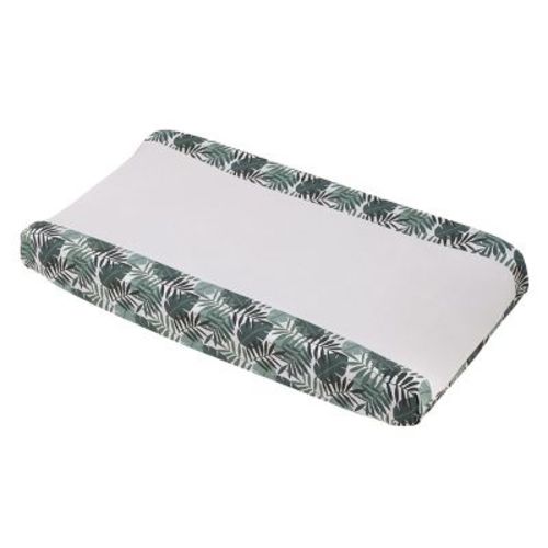 NoJo Jungle Paradise Green and Ivory Palm Leaf Super Soft Contoured Changing Pad Cover