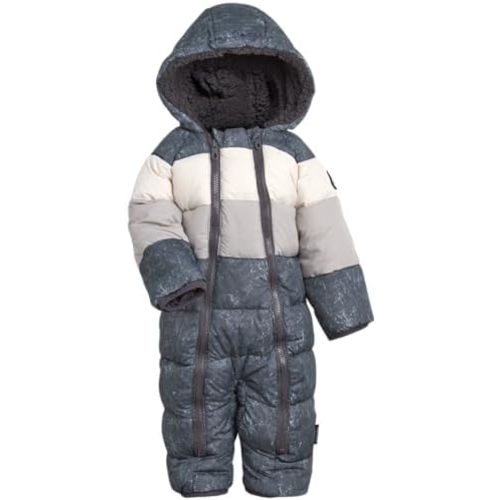 Volcom Baby Boys’ Snowsuit – Hooded Fleece Lined Warm Winter Jumpsuit – Zip Snow Pram for Newborns and Infants (3-24M)