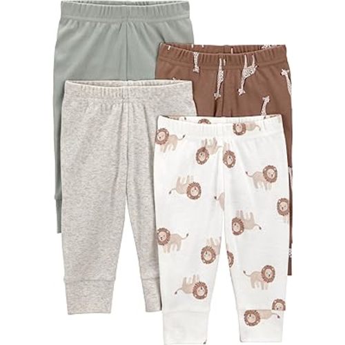 Amazon.com: Simple Joys by Carter's Neutral 4-Pack Neutral Pant, Brown Safari, 0-3M: Clothing, Shoes & Jewelry