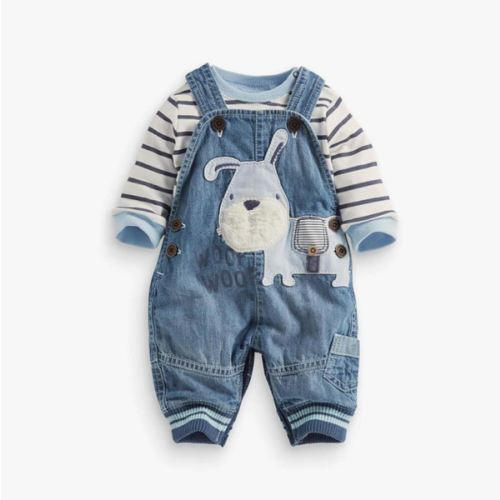 Cute Baby Boy Clothes Suit Toddler Boys' Striped long Sleeve T-Shirt+Denim Overalls Jumpsuit Pants Outfits Sets