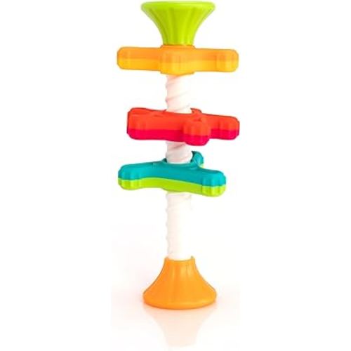 Fat Brain Toys MiniSpinny - Travel-Friendly Spinning, Textured Sensory Baby Toy