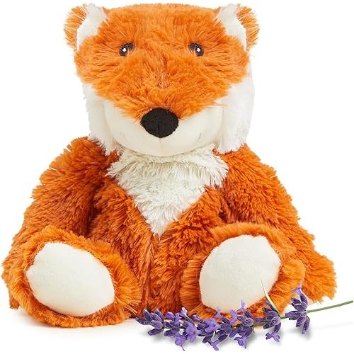 warmies Microwavable & Weighted Stuffed Animals, Fox - Heated Stuffed Animal Plushie for Warmth & Comfort - Cute Soft Plush Toys for Adults & Children (Boys, Girls, Babies & Toddlers)