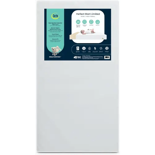Serta Perfect Start Limited Dual Sided Baby Crib Mattress and Toddler Mattress, Breathable Fiber Core, GREENGUARD Gold Certified, Waterproof, 7 Year Warranty, Made in USA