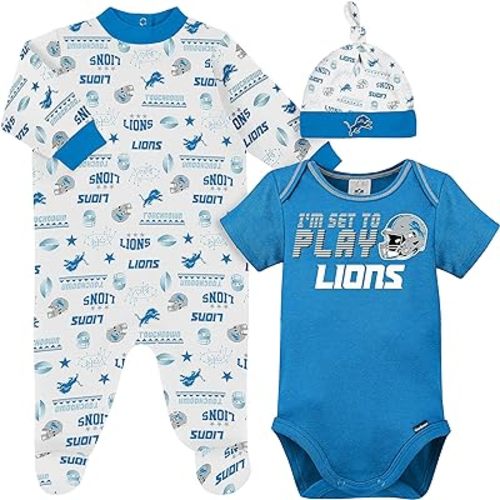 Gerber Unisex Baby NFL Team Footed Sleep and Play and Bodysuit Gift Set