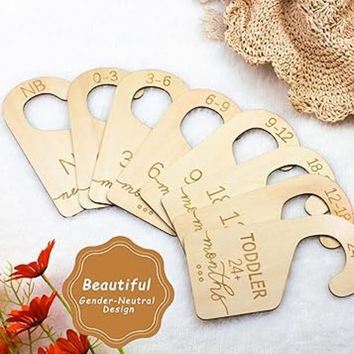 Amazon.com: Onyiboer Baby Closet Dividers for Clothes Organizer - Set of 8 Beautiful Wooden Double-Sided Baby Clothes Size Organizer from Newborn to 24 Months for ​Nursery Decor : Baby
