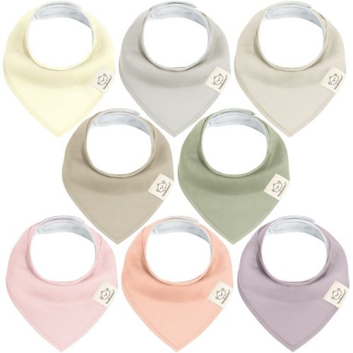 8pk Organic Baby Bandana Bibs, Baby Drool Bibs For Baby Boy, Girl, Baby Bibs For Infant, Newborn (prism)