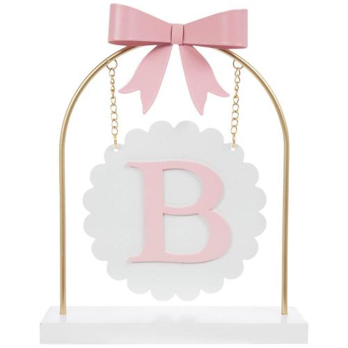 Pink Letter Hanging Wood Sign