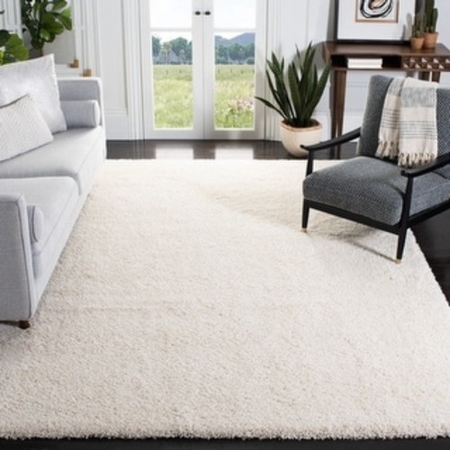 Premium Shag 2-inch Thick Rug - Ivory, 6'7"x9'6"