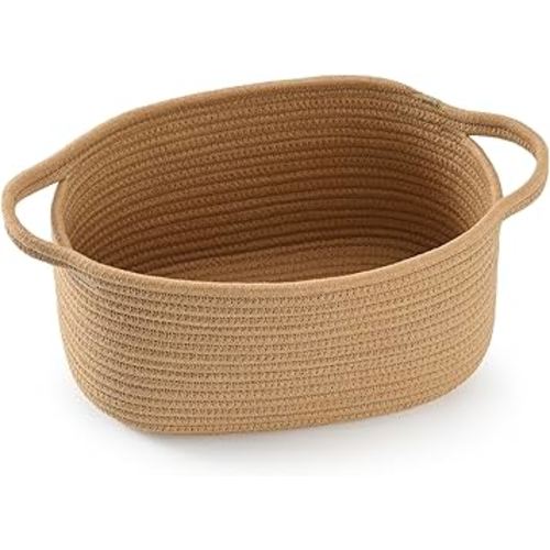 Cute Woven Gift Basket with Handle – Brown Storage Basket Empty, Gift Baskets for Valentines Day Birthday Baby Shower Raffle Burr, Decorative Organizer ontainer for Office, Home