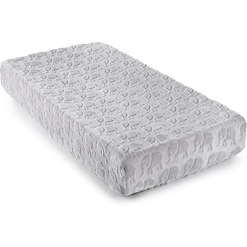 Levtex Baby - Elephant Diaper Changing Pad Cover - Fits Most Standard Changing Pads - Elepahnt - Grey - Nursery Accessories - Plush