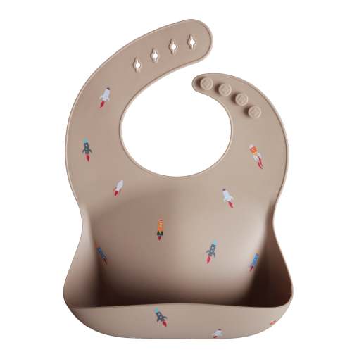 Silicone Baby Bib - Rockets