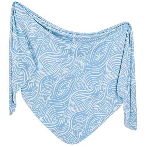 Copper Pearl Baby Swaddle Blanket - Premium Knit Baby Blanket, Large Soft Stretchy Receiving Blankets for Baby Boy and Girl, Swaddles for Newborn, Infant, and Toddler (Surf)