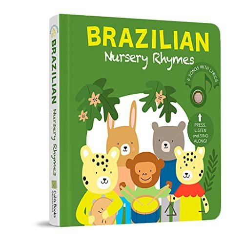 Cali's Books Brazilian Nursery Rhymes Book - Sound Books for Toddlers 1-3 Years Old - Interactive & Educational Music Toys for Bilingual Children with Lyrics & Translations - Musical Gifts for Kids
