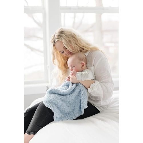SARANONI Bamboni Baby Blanket | Luxury Plush Super Soft Blanket | Breathable Comfort Infant Baby Blankets for Boys & Girls | Light Blue, Mini - 15” x 20”