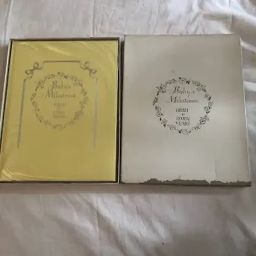 1950 Vintage Baby Memory Book Babys Milestones Birth To Seven Years By C.R. Gibson Illustrated Keepsake Yellow Hardcover With Box - Google Search