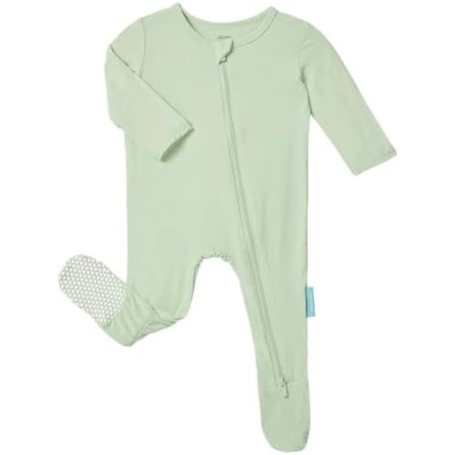 Baby Zipper Footie Pajamas, Supersoft Bamboo Rayon Baby Footed Pjs Boy Girl 0-3-6-9-18-24 Month Coverall Sleepers
