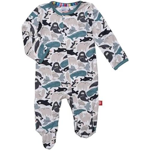 Magnetic Me Girls Modal Magnetic Baby Footie Pajamas | Silky Soft Modal Fabric | Baby Sleepers Available Sizes PRE - 24M