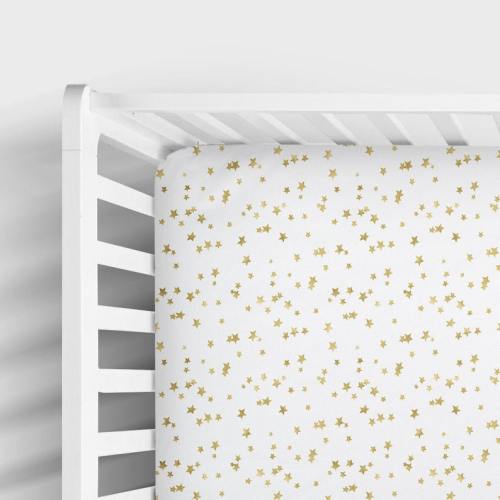 Gold Star Crib Fitted Sheet Space Nursery Stars Baby - Etsy