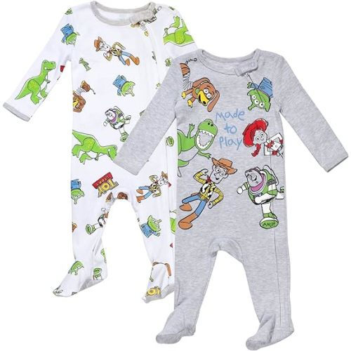 Disney Winnie the Pooh Lion King Monsters Inc. Pixar Toy Story Baby 2 Pack Sleep N' Play Coveralls Newborn to Toddler