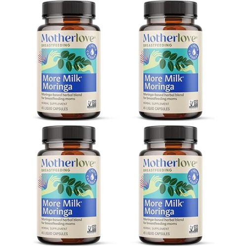 Motherlove More Milk Moringa (180 Liquid caps) Moringa-Based Lactation Supplement to Support Breast Milk Supply—Non-GMO, Organic Herbs, Vegan, Kosher