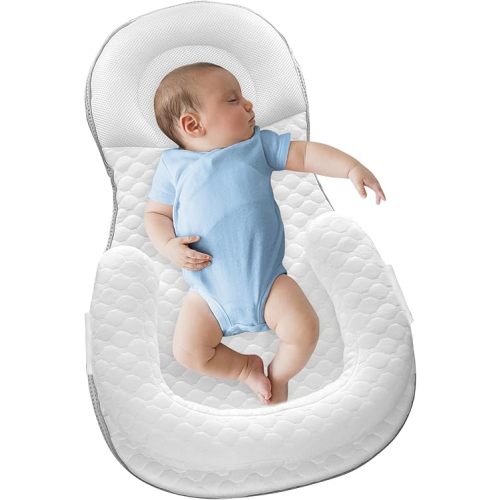 Baby Nests Baby Lounger Newborn Snuggle Nest Sleeping Bassinet for Baby 0-12M, Breathable Portable Co Sleeping Bed Adjustable Infant Soft Cotton Loungers for Travel Portable Infant Bed