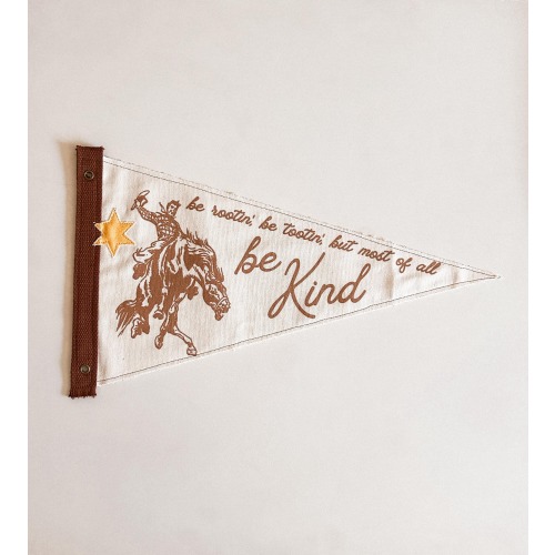 Be Kind Cowboy Pennant Flag , Wall Banner, Word Art Wall Hanging, Canvas Wall Hanging, Name Sign, Custom Christmas Gift