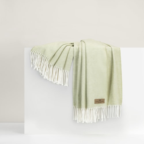 Lands Downunder Italian Herringbone Throw - White Sage | FLandB