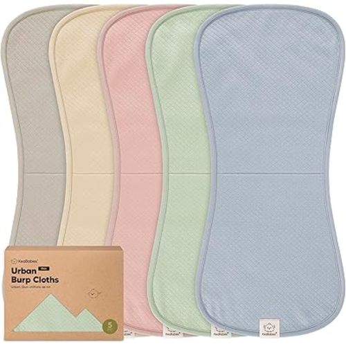 KeaBabies 5-Pack Organic Burp Cloths Baby Girl, Boy - Extra Large, Absorbent Baby Burp Cloths, Soft Burping Cloths for Babies, Newborn Burp Clothes, Cotton Burp Rags, Neutral Thick Burp Cloth (Dawn)