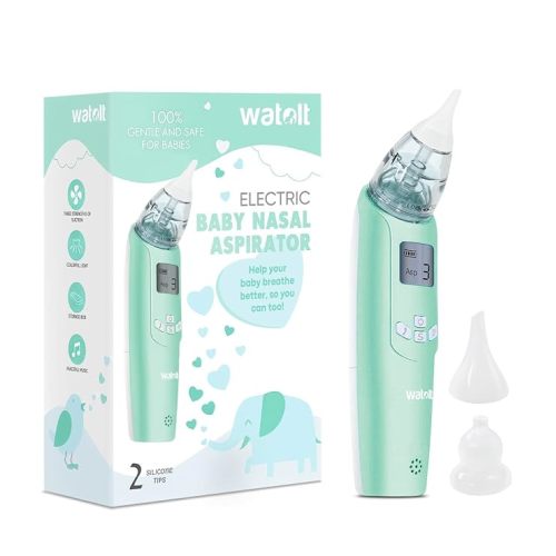 Watolt Baby Nasal Aspirator - Electric Nose Suction for Baby - Automatic Booger Sucker for Infants - Battery Powered Snot Mucus Remover for Kids Toddlers