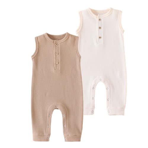 BeiVSlley Baby Boy/Girl Romper Sleeveless Cotton Tank Top Ruffle Bodysuit One Piece Newborn Infant Summer Clothes
