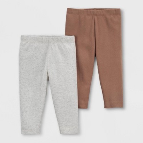 Carter's Just One You® Baby 2pk Light Mocha Pants - Heather Gray/Brown, Size: Newborn