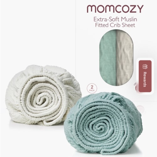 Momcozy Muslin Fitted Crib Sheets - 2 sizes
