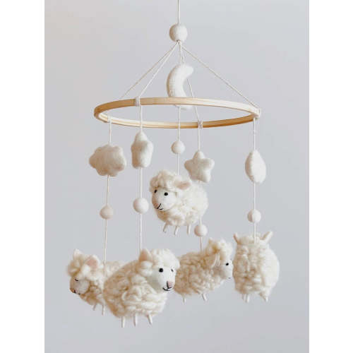 Handmade Wool Felt Mobile - Sheep