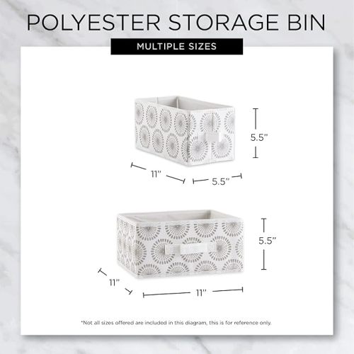 DII Non Woven Polyester Storage Bin, 11x11x5.5-inch, Chevron Gray, 2 Piece