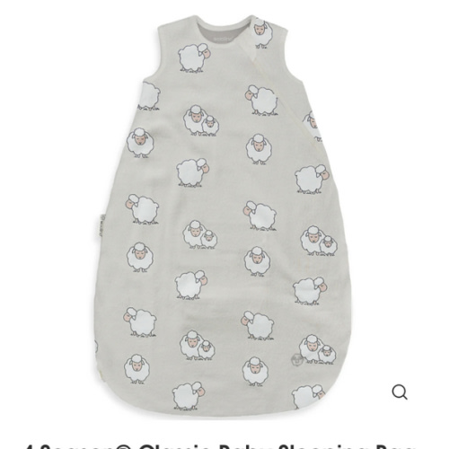 4 Season® Classic Baby Sleeping Bag, Merino Wool & Organic Cotton, Sheep