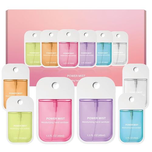 6Pcs Power Mist Hydrating Hand Sanitizer Spray, 7.8 FL. OZ. 6 Scents, Portable Hand Sanitizers Sprays, Mist Hand Sanitizer Sprays, Spray for Adults And Kids (6Pcs)