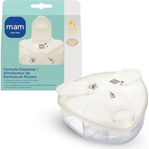 MAM Spill-Proof Baby Formula Dispenser with 3 Compartments 1.4oz / 40g Each