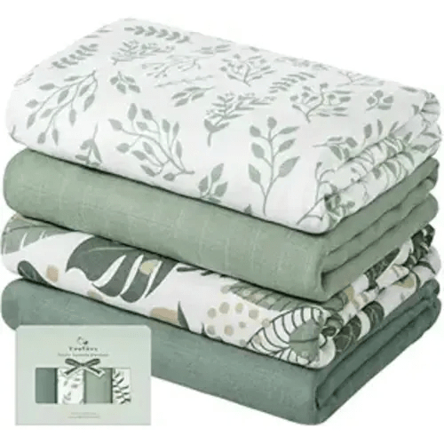 Yoofoss Muslin Swaddle Blankets, Organic Baby Blankets, 47 x 47 Inches Receiving Blanket for Baby Boys and Girls, Baby Essentials for Newborns Soft Breathable